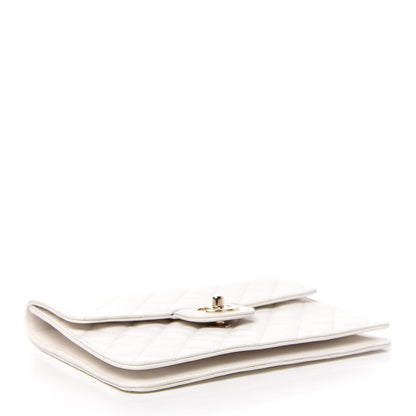 Chanel Caviar Quilted Square Flap Clutch White 4 of 8