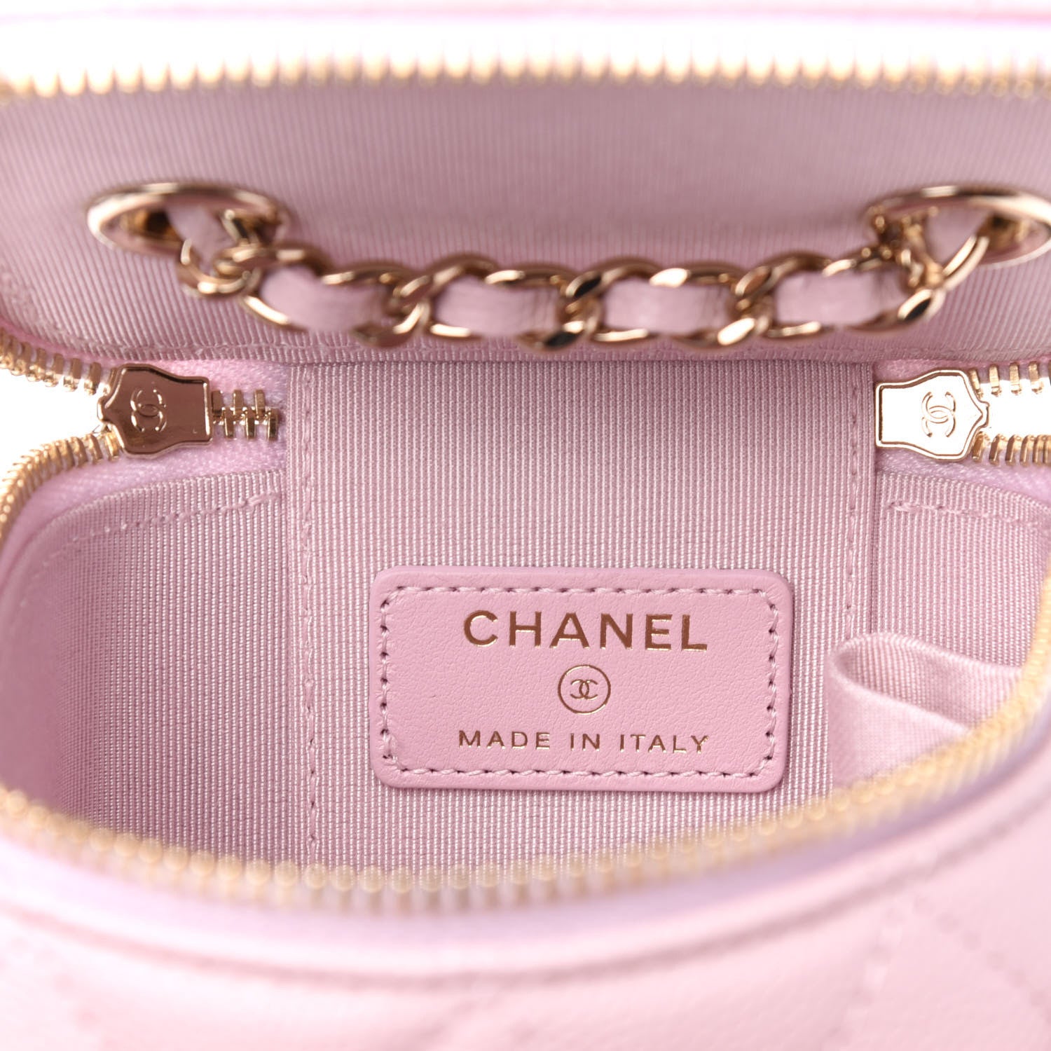 Chanel Caviar Quilted Mini Vanity Case With Chain Light Pink 6 of 11