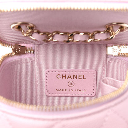 Chanel Caviar Quilted Mini Vanity Case With Chain Light Pink 6 of 11