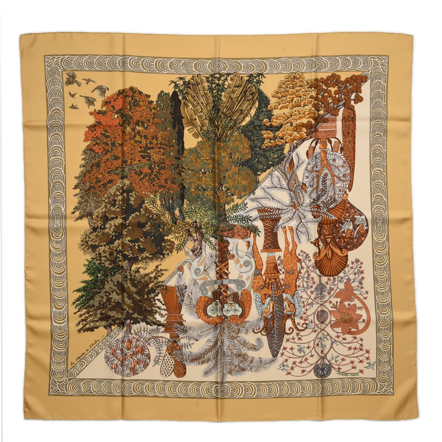 Hermes Silk Les Legendes de l'Arbre Scarf 90 1 of 9