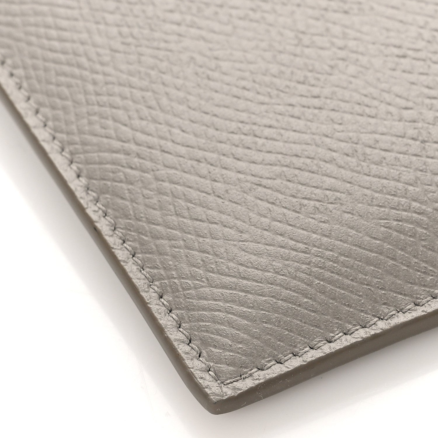 Celine Drummed Calfskin Medium Half Zip Multifunction Wallet Coin Purse Taupe 8 of 9