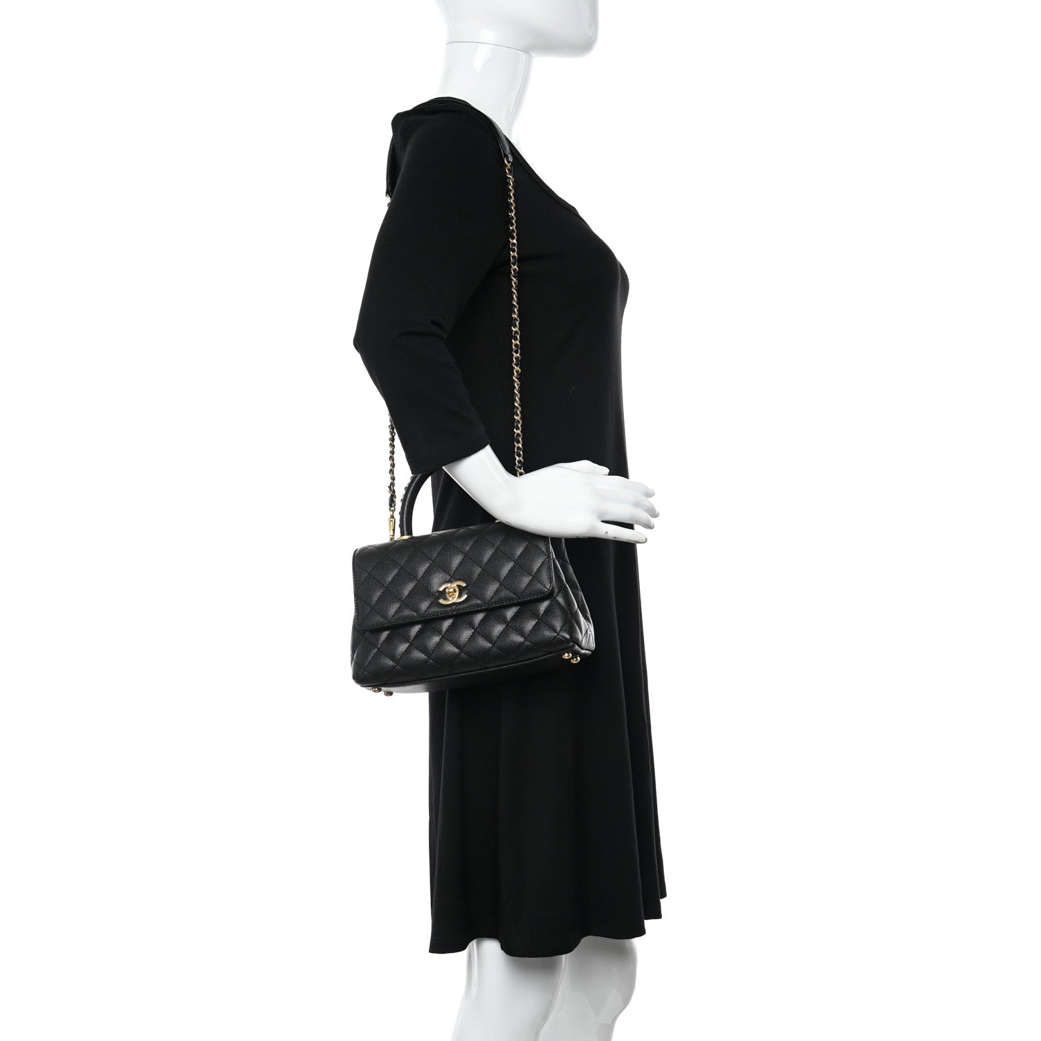 Chanel Caviar Quilted Mini Coco Chain Handle Flap Black 2 of 11