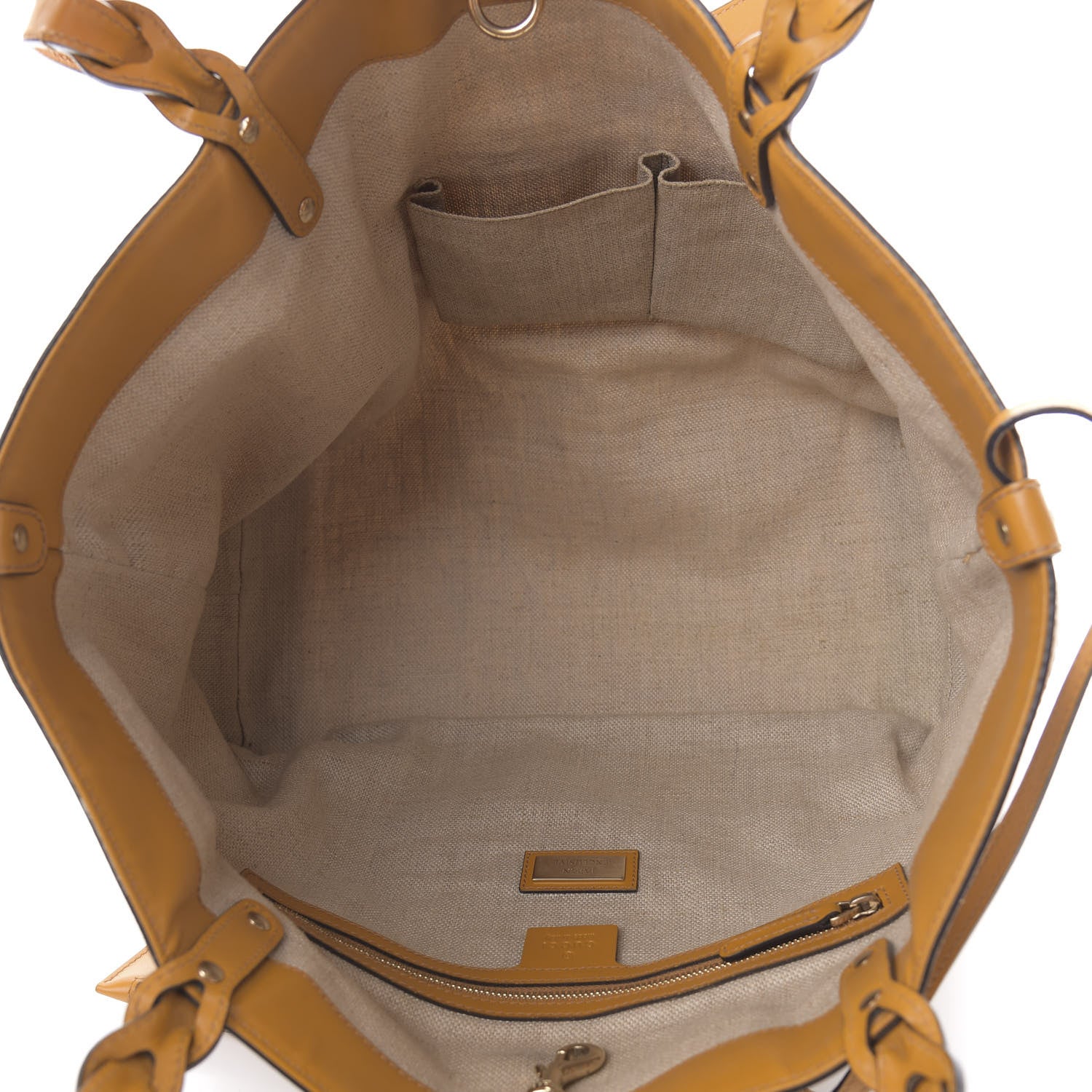 Gucci Linen Canvas Medium Craft Logo Tote Yellow 7 of 19