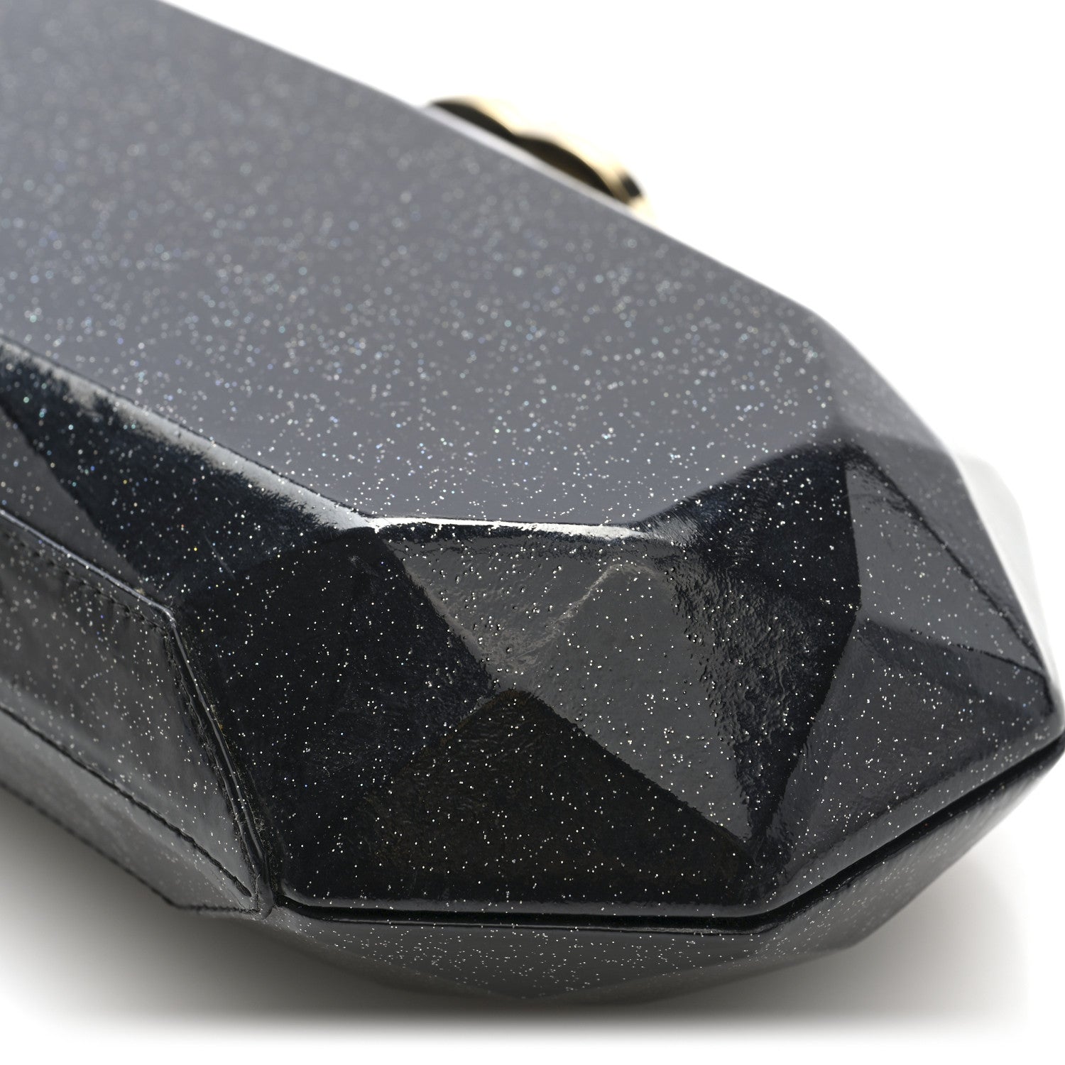 Chanel Glitter Vinyl Crystal Clutch Black 9 of 9