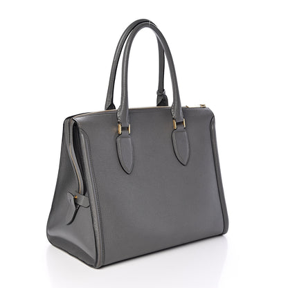Alexander McQueen Pebbled Calfskin Zip Up Heroine Tote Dark Grey 3 of 11