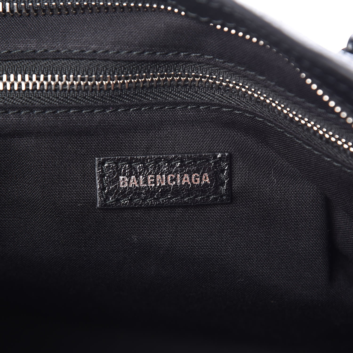 Balenciaga Agneau Classic Silver Hardware S City Logo Strap Black White 6 of 10