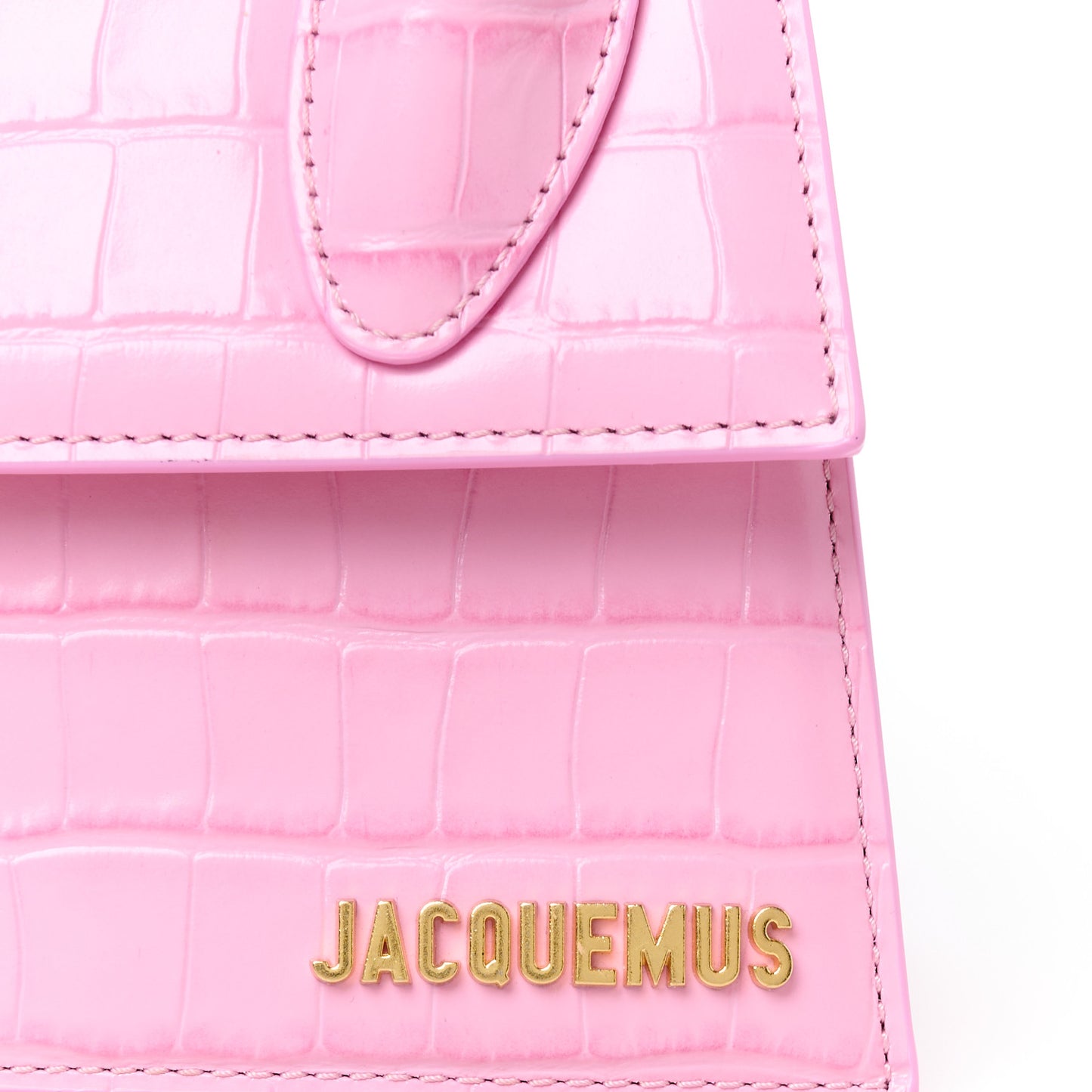 Calfskin Crocodile Embossed Le Chiquito Moyen Pink