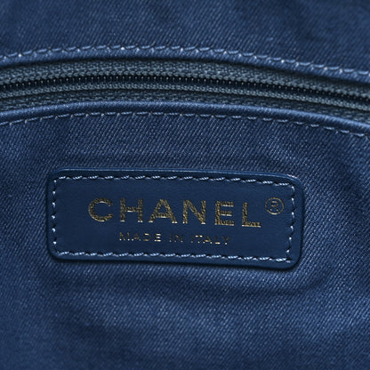 Chanel Denim Quilted Denim Mood Maxi Shopping Bag Blue Multicolor 6 of 12