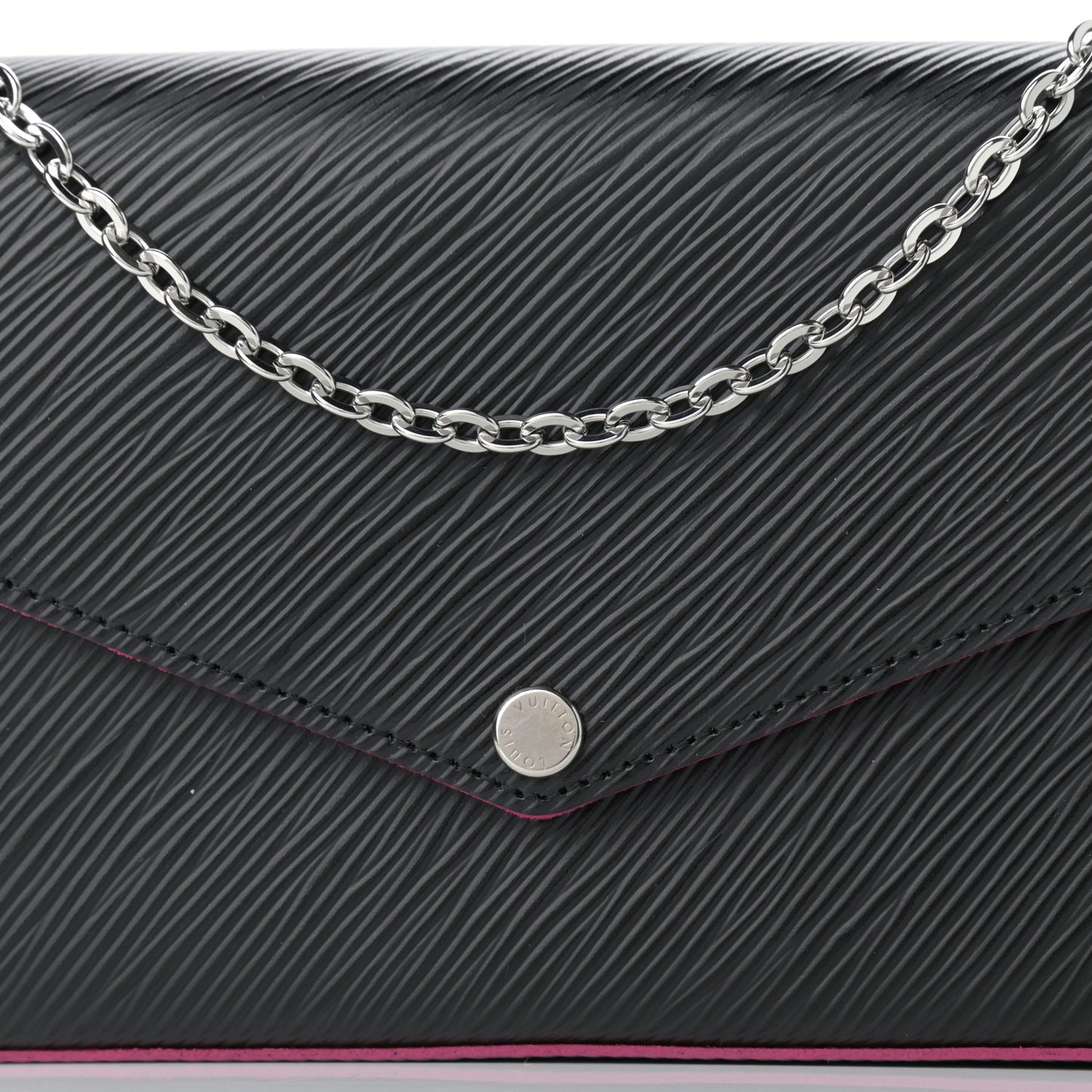 Epi Pochette Felicie Black Hot Pink