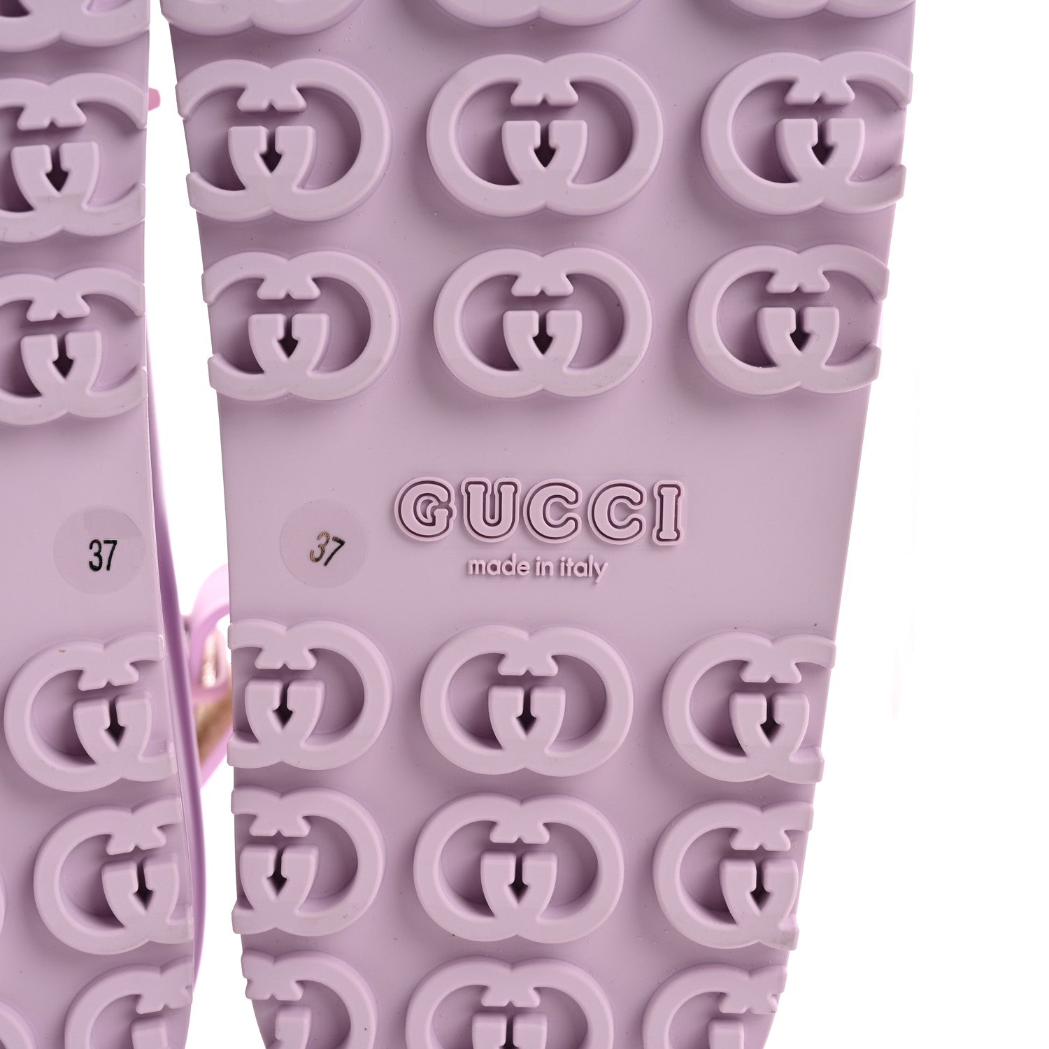 Gucci Soft Rubber Horsebit Touch Womens Strapped Sandals 37 Talc Pink 6 of 8