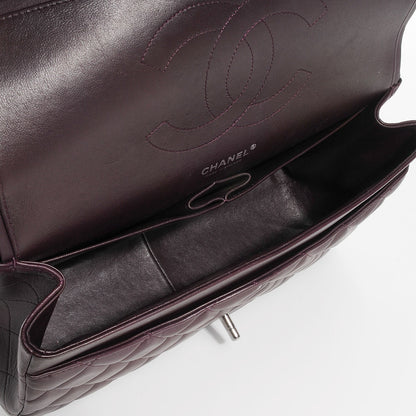 Chanel Lambskin Quilted Jumbo Double Flap Dark Plum 5 of 8