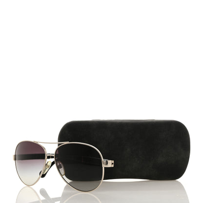 Chanel Lambskin Quilted CC Aviator Sunglasses 4195-Q Black 8 of 8