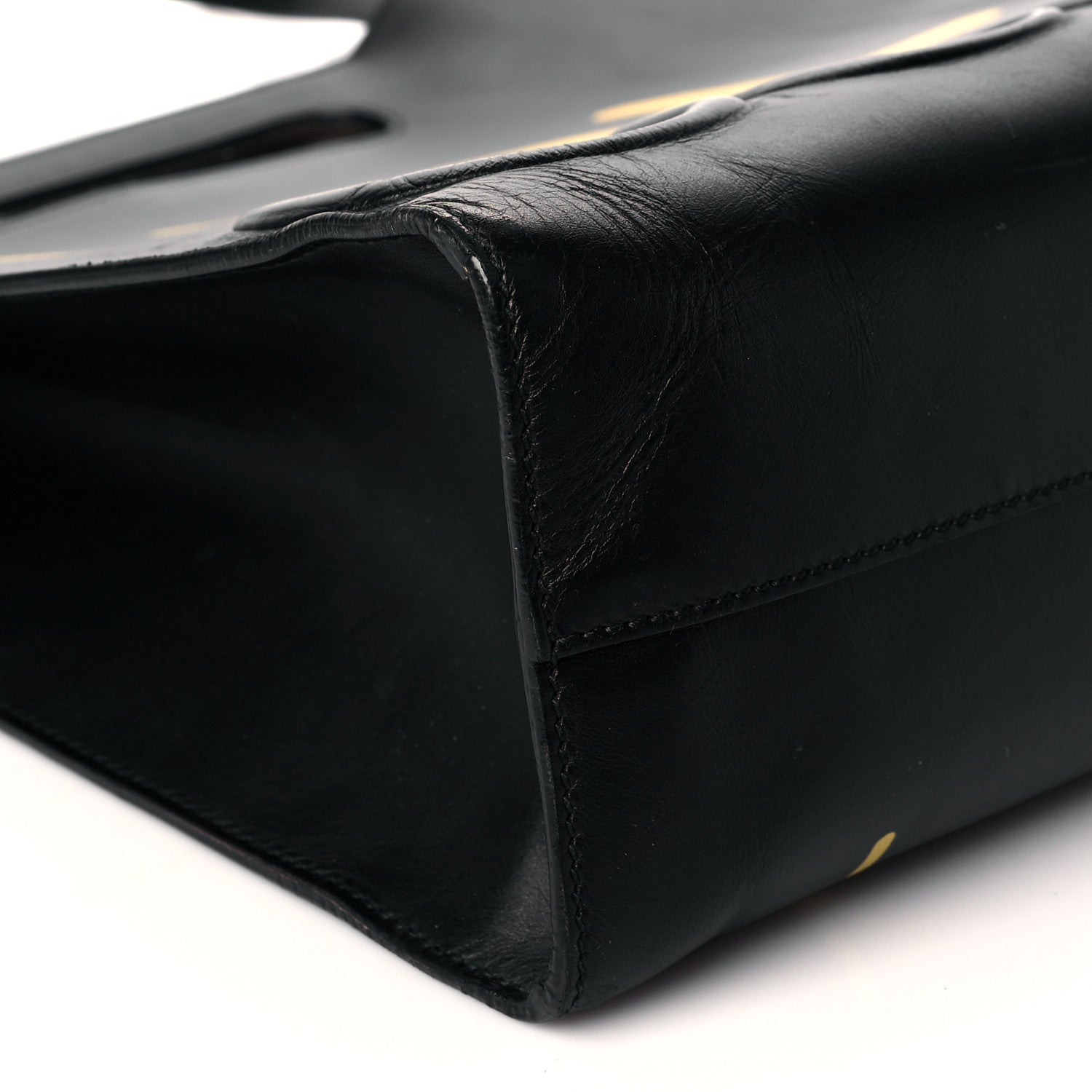 Gucci Calfskin GucciGhost Real Medium XL Tote Black Yellow 7 of 10