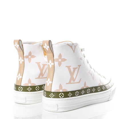 Louis Vuitton Monogram Giant Stellar Sneaker Boots 38.5 Kaki White Beige 4 of 9