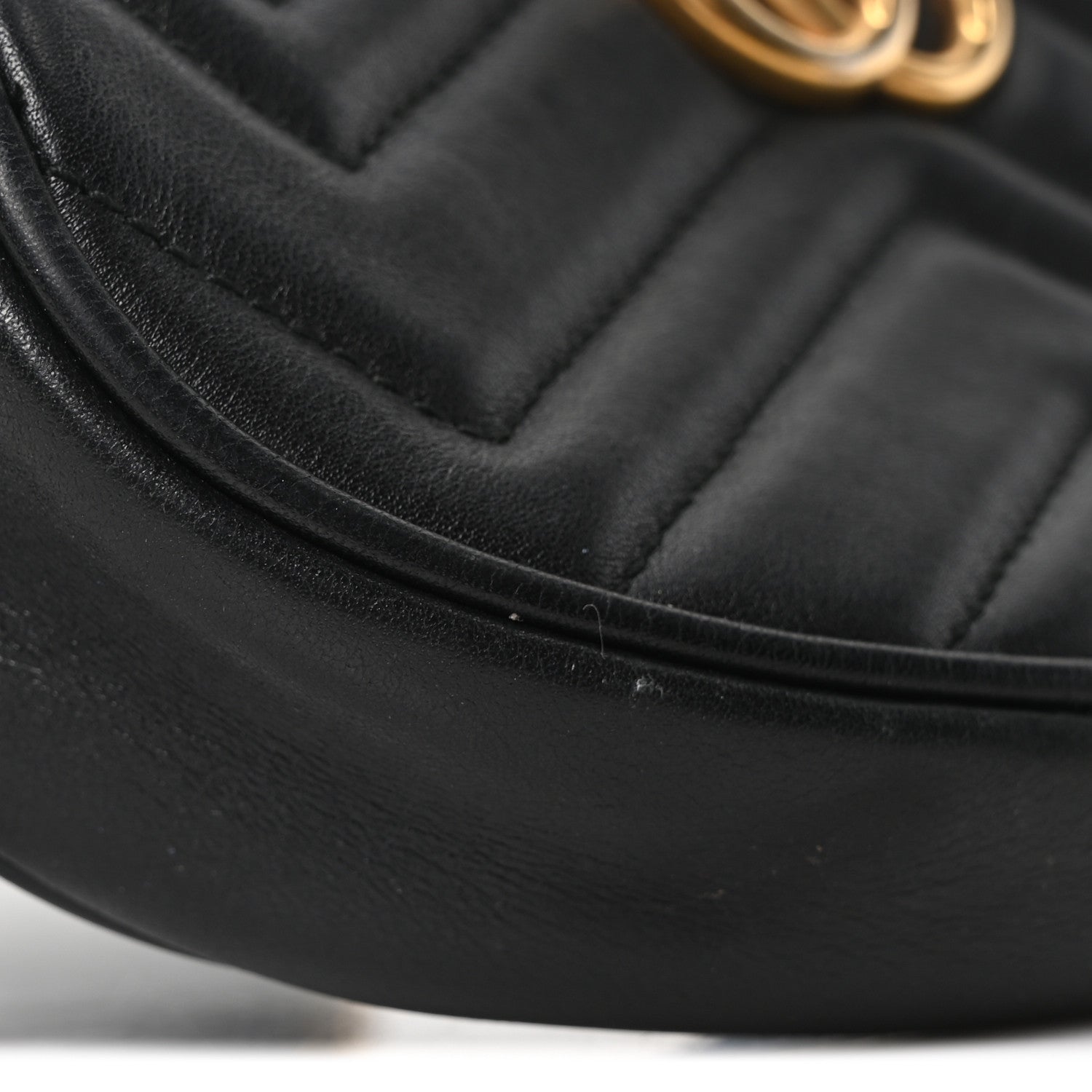 Gucci Calfskin Matelasse GG Marmont Belt Bag 75 30 Black 9 of 10