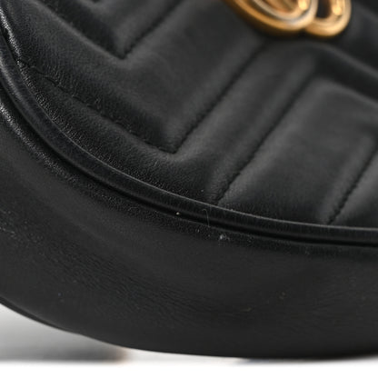 Gucci Calfskin Matelasse GG Marmont Belt Bag 75 30 Black 9 of 10