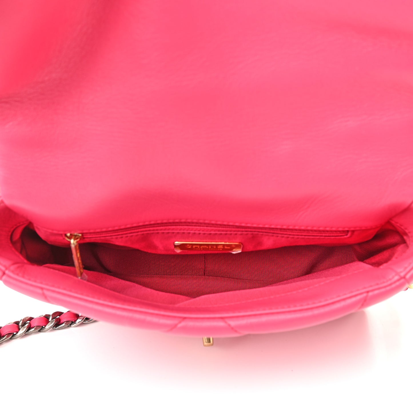 Goatskin Quilted Medium Chanel 19 Flap Pink