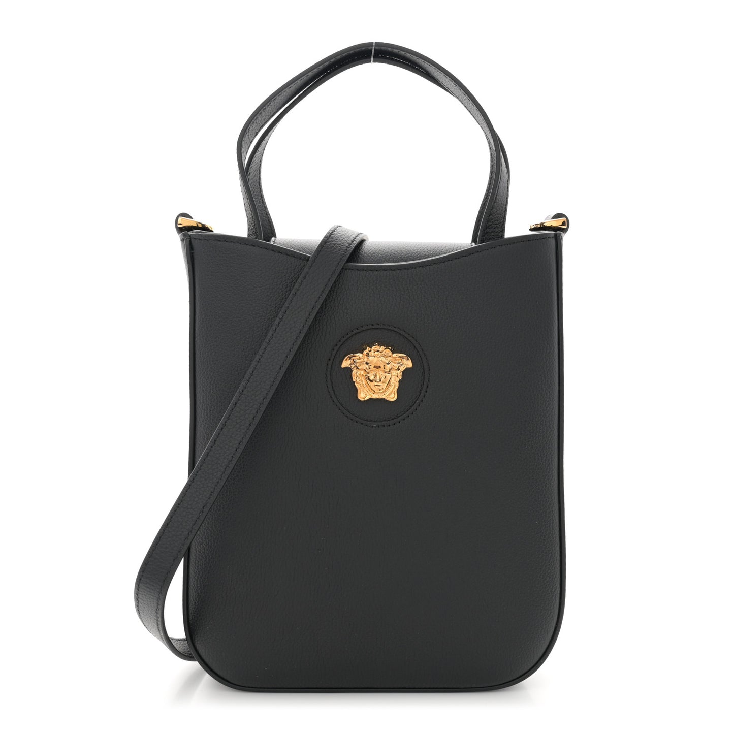 Calfskin La Medusa Top Handle Hobo Black