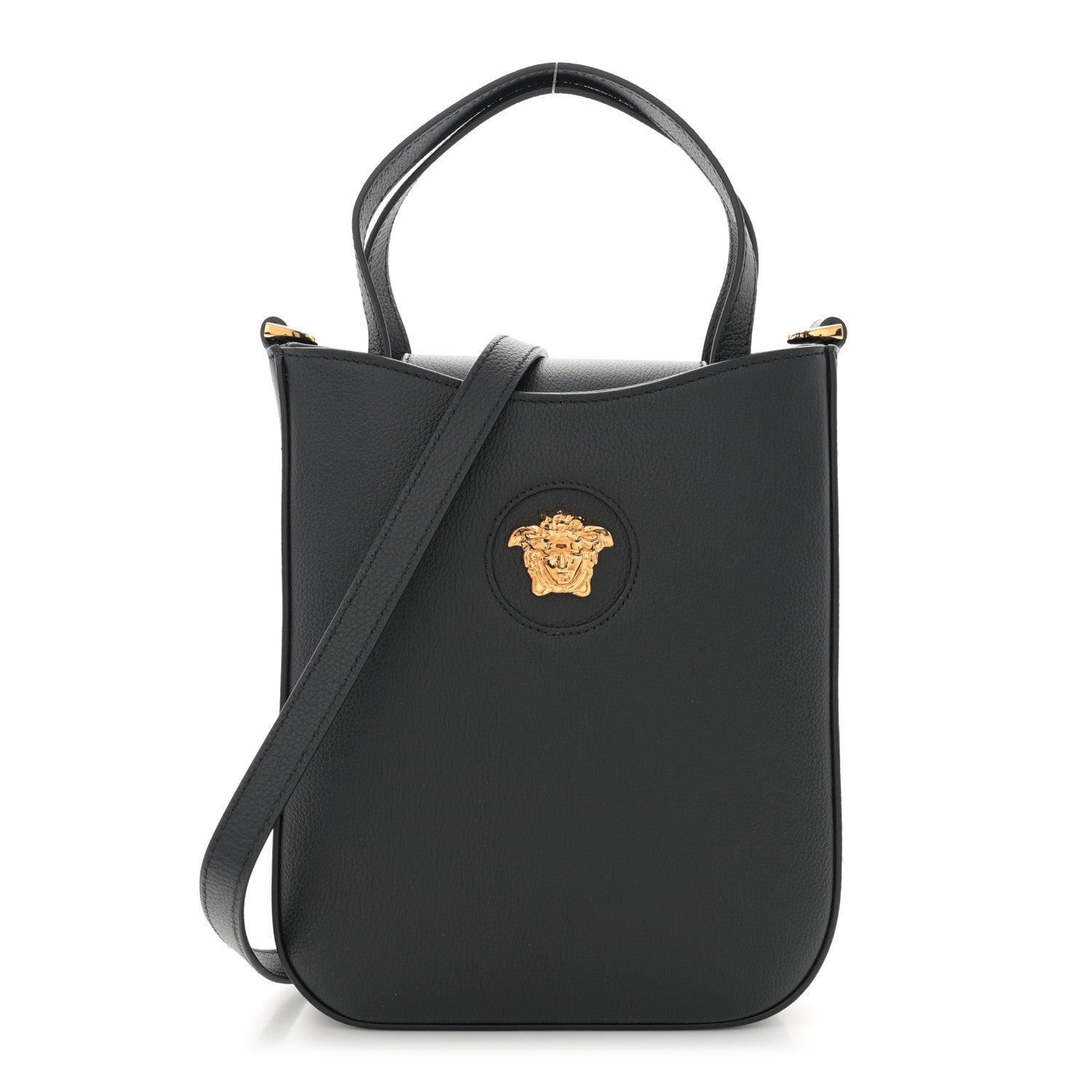 Versace Calfskin La Medusa Top Handle Hobo Black 1 of 11
