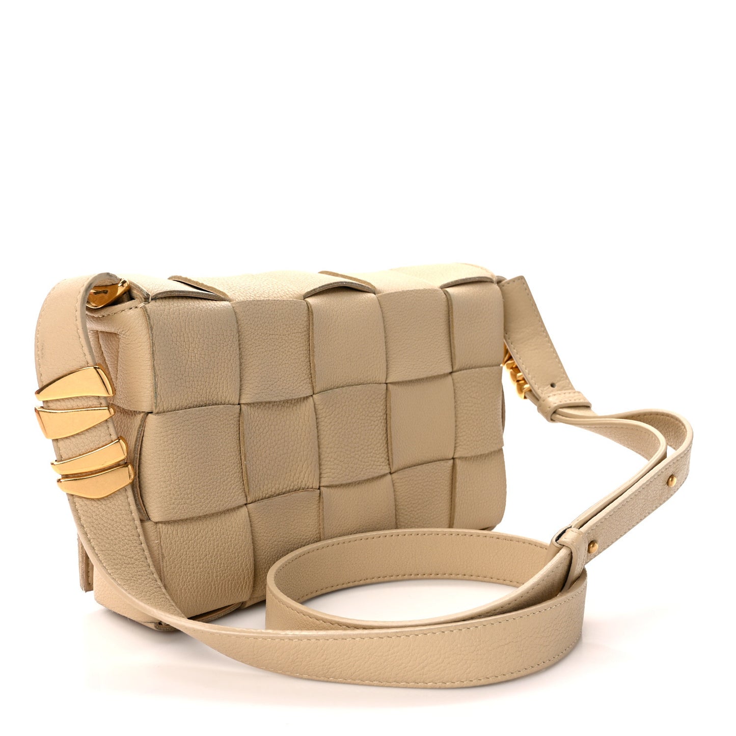 Grained Calfskin Maxi Intrecciato Cassette Crossbody Bag Porridge