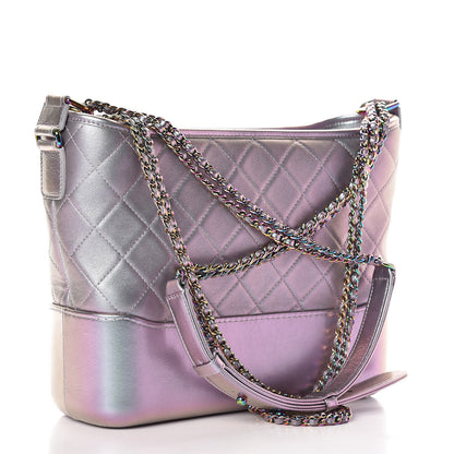 Chanel Iridescent Lambskin Calfskin Quilted Medium Gabrielle Hobo Light Purple 4 of 9
