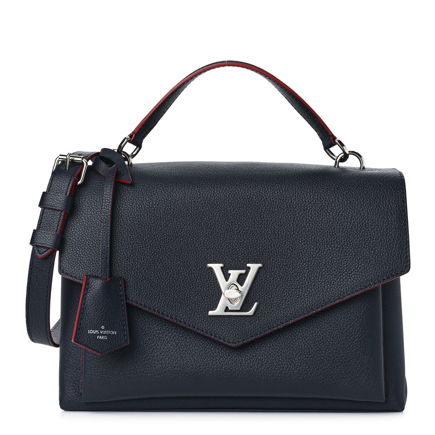 Soft Calfskin My Lockme Top Handle Marine Rouge