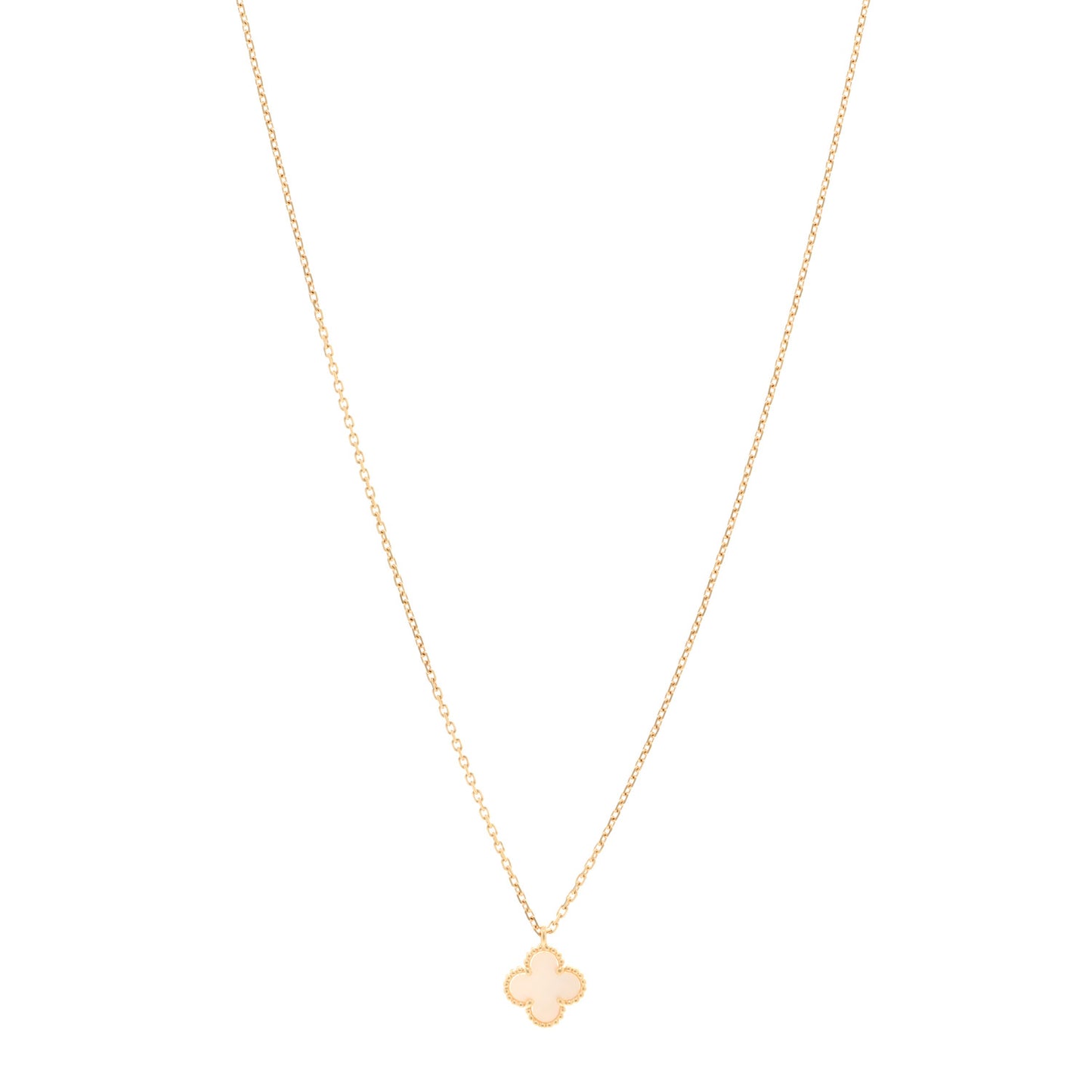 18K Yellow Gold Mother of Pearl Sweet Alhambra Pendant Necklace