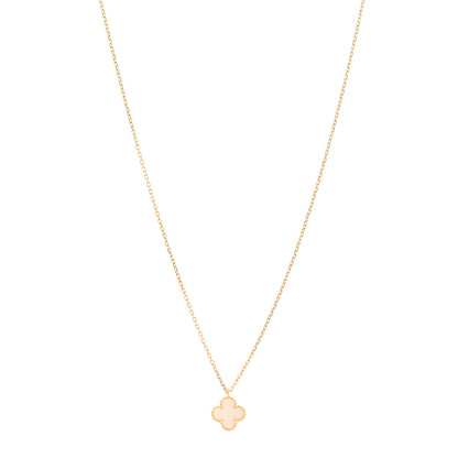 Van Cleef & Arpels 18K Yellow Gold Mother of Pearl Sweet Alhambra Pendant Necklace 1 of 5