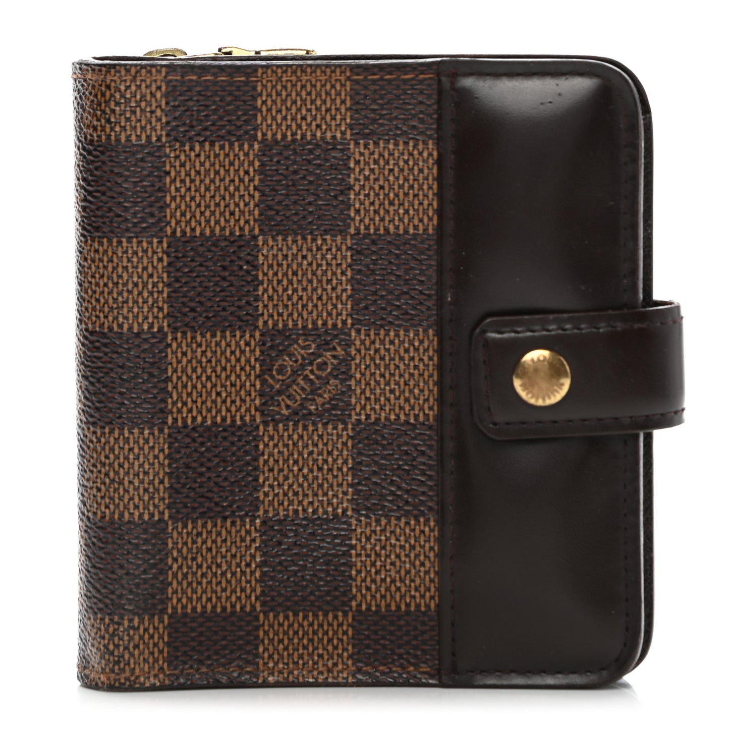 Damier Ebene Zippe Zipped Compact Wallet