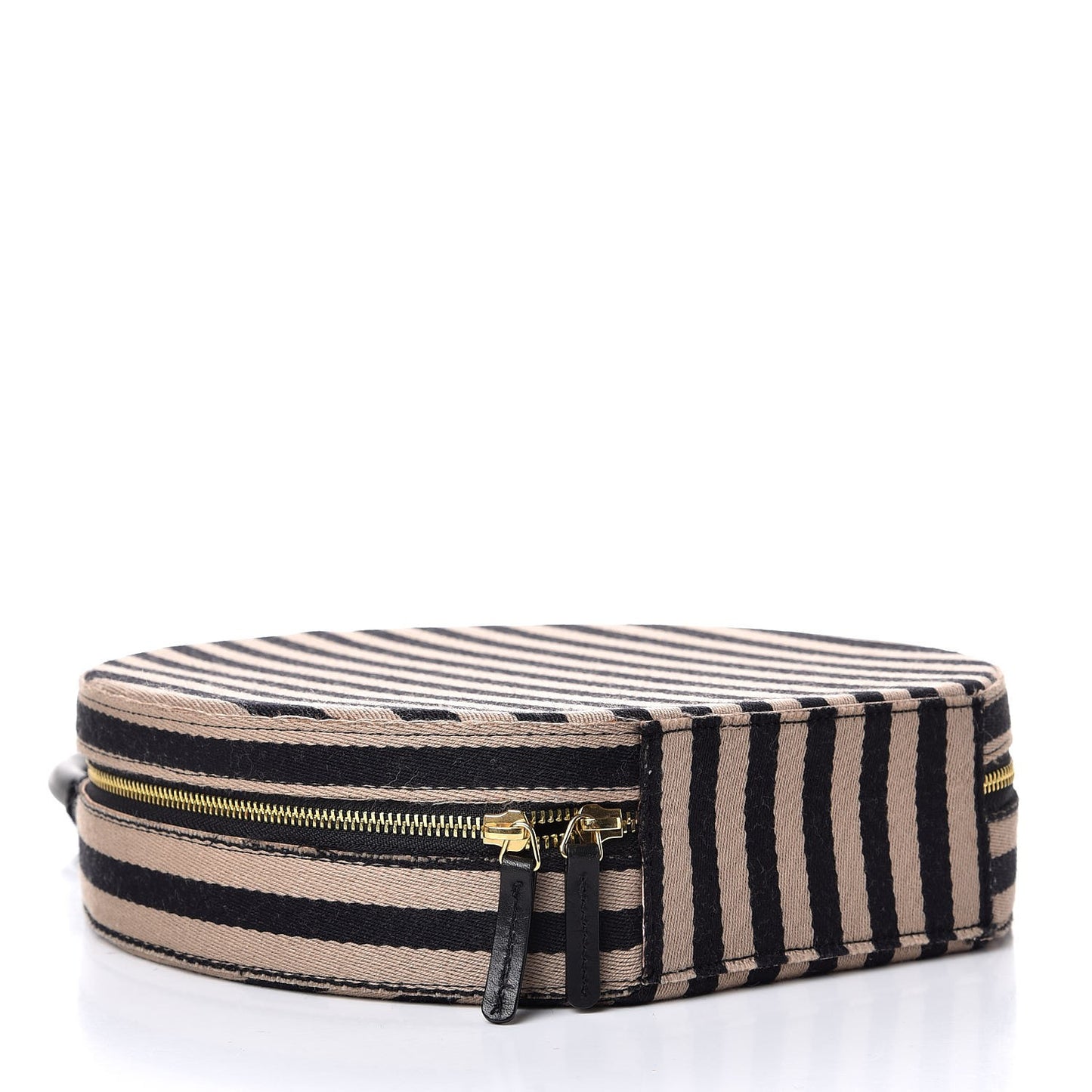 Canvas Striped Girard Circle Bag Black