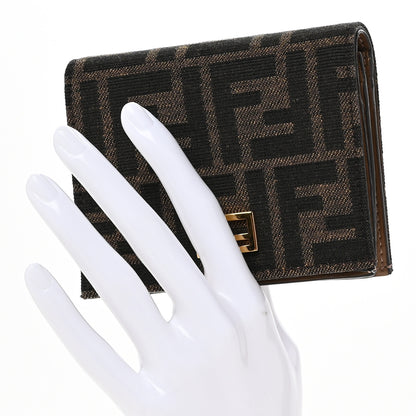 Fendi Fabric Jacquard FF 1974 Small Wallet Tobacco Moro 2 of 10