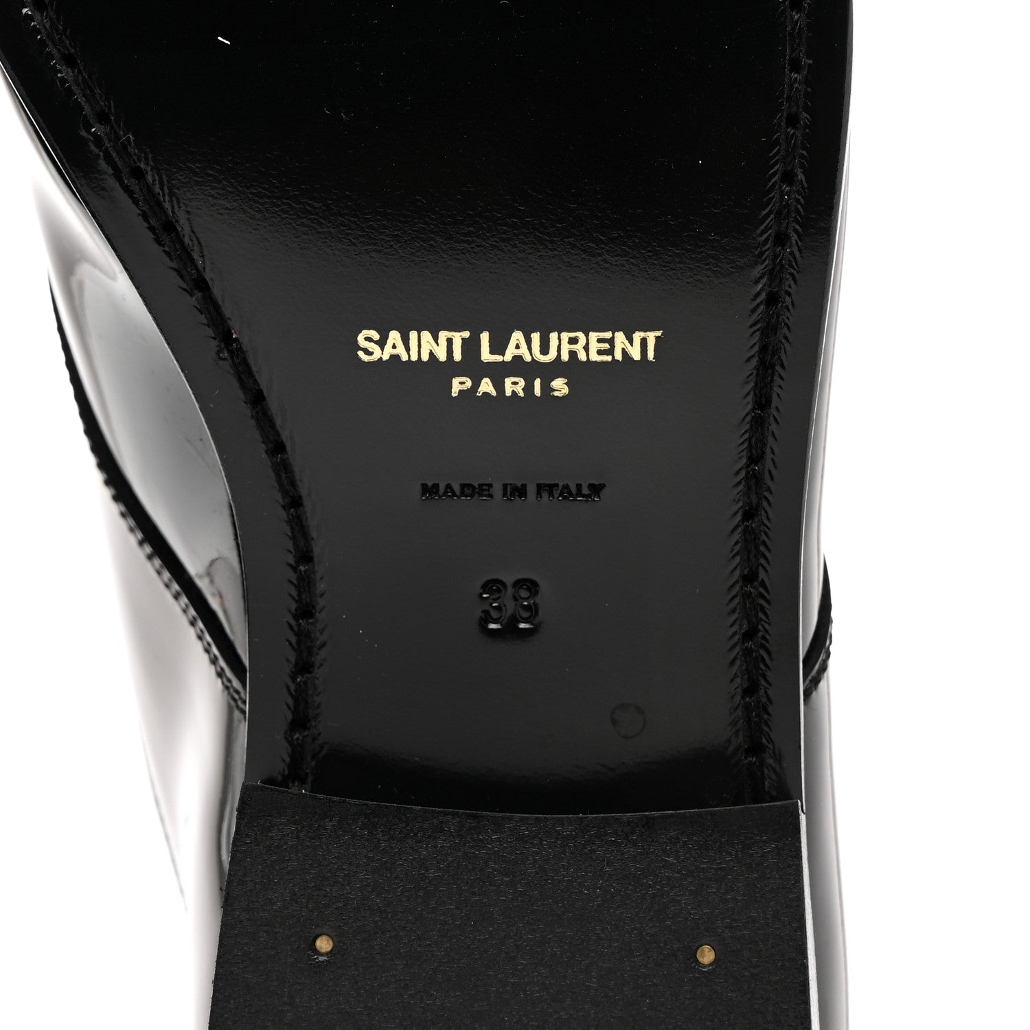 Saint Laurent Patent Baltimora Lace Up Derby Shoes 38 Black 8 of 9