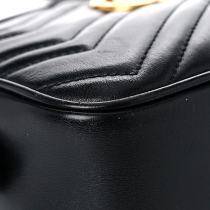 Gucci Calfskin Matelasse Mini GG Marmont Chain Shoulder Bag Black 11 of 14
