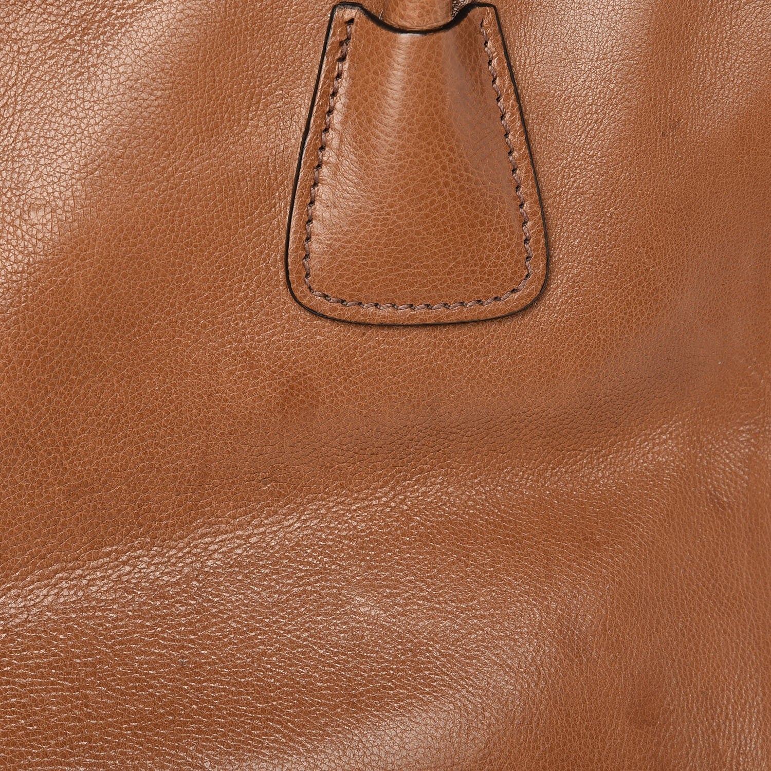 Prada Leather Large Twin Pocket Tote Bag Brown 9 of 10
