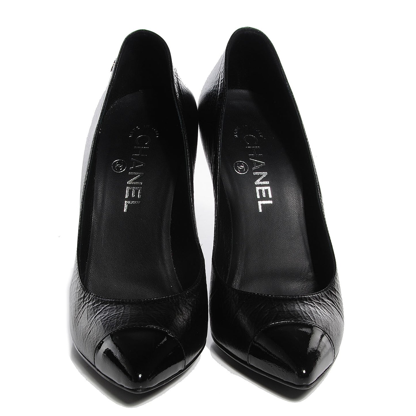 Patent Cap Toe Pumps Black 38.5