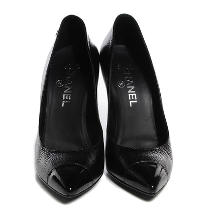 Chanel Patent Cap Toe Pumps Black 38.5 2 of 8