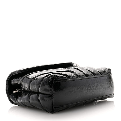 Saint Laurent Patent Y Quilted Monogram Toy Loulou Crossbody Bag Black 4 of 11