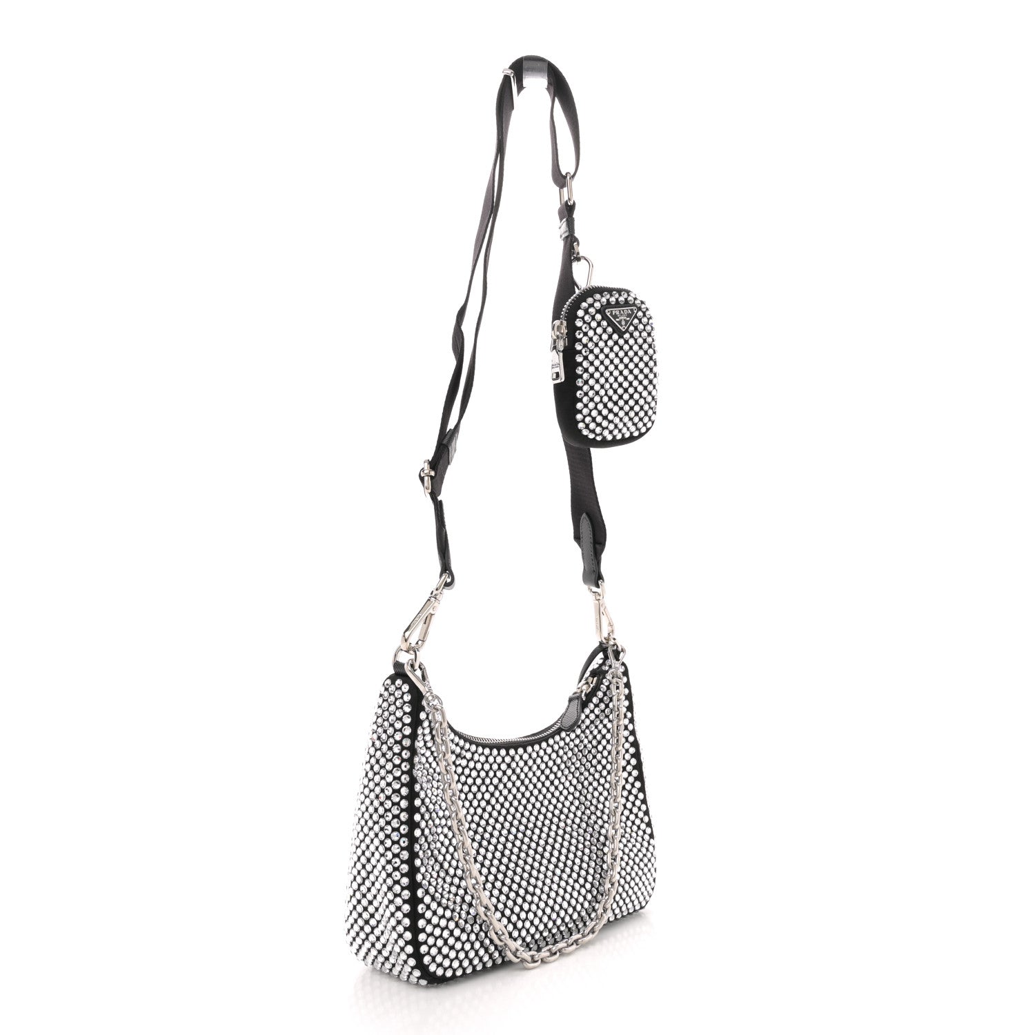 Prada Satin Crystal Re-Edition 2005 Shoulder Bag Cristal 2 of 10