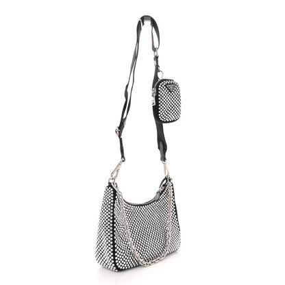 Prada Satin Crystal Re-Edition 2005 Shoulder Bag Cristal 2 of 10
