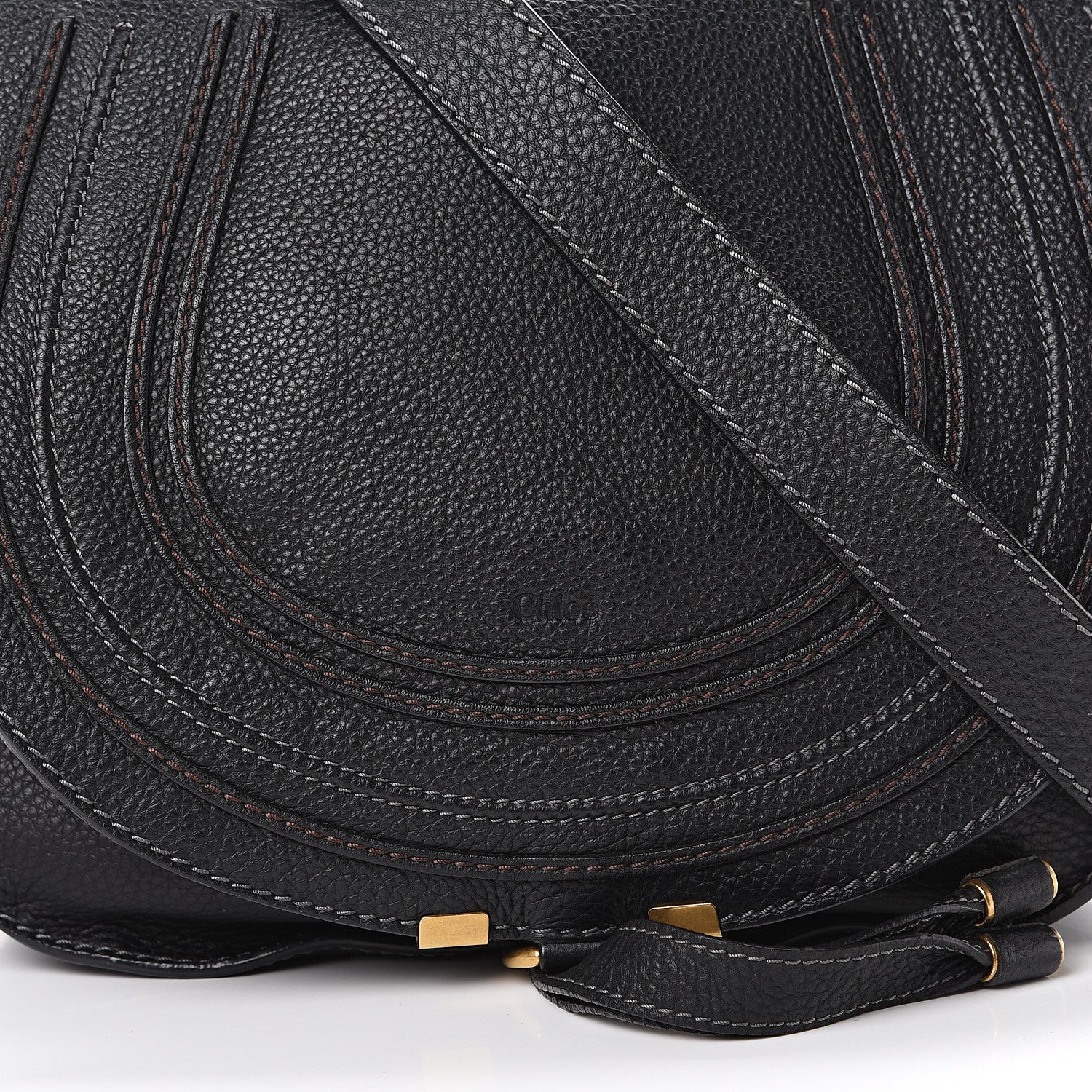 Chloe Calfskin Medium Marcie Round Crossbody Bag Black 8 of 10