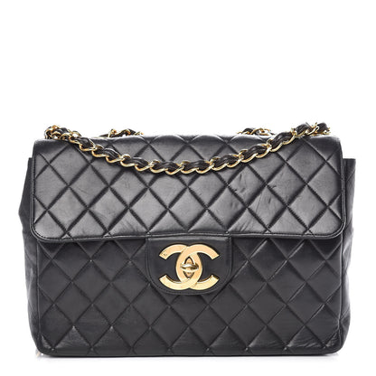 Chanel Lambskin Quilted Jumbo Single Flap Black 1 of 14