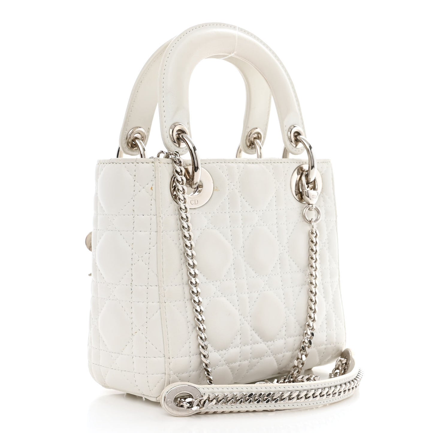 Lambskin Cannage Mini Lady Dior White