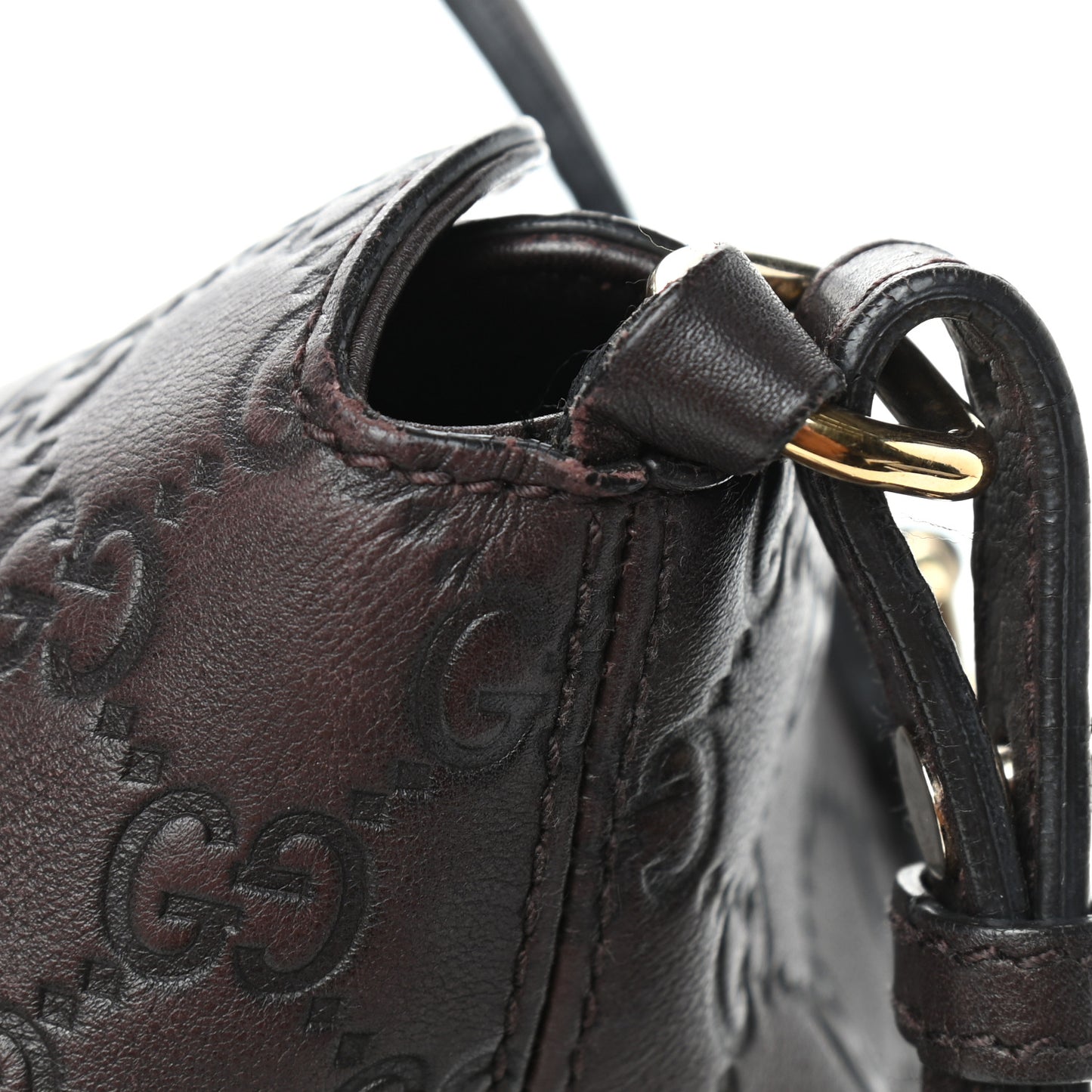 Guccissima Medium Bree Foldover Tote Chocolate