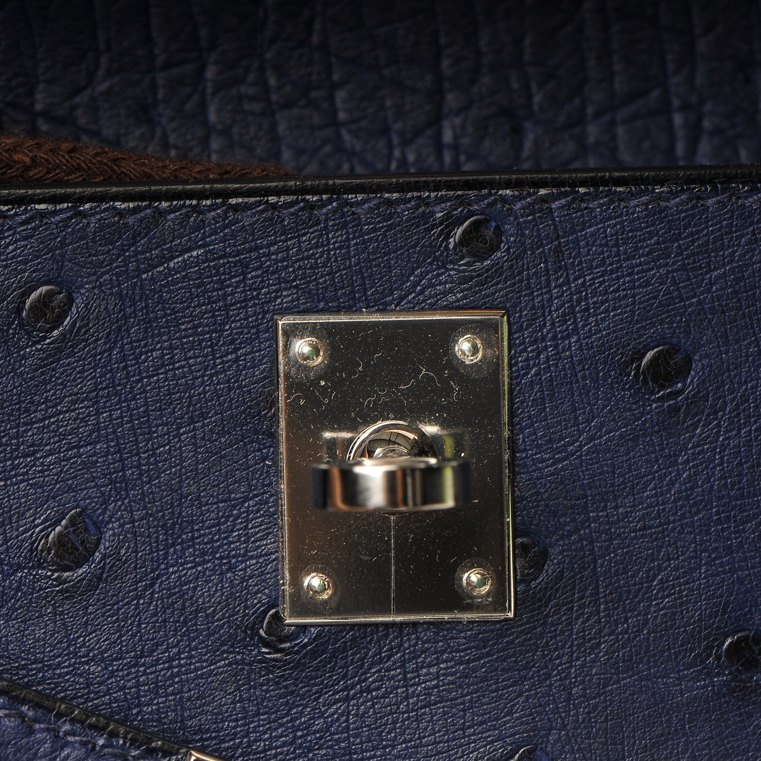 Hermes Ostrich Kelly Pochette Bleu Saphir 14 of 18