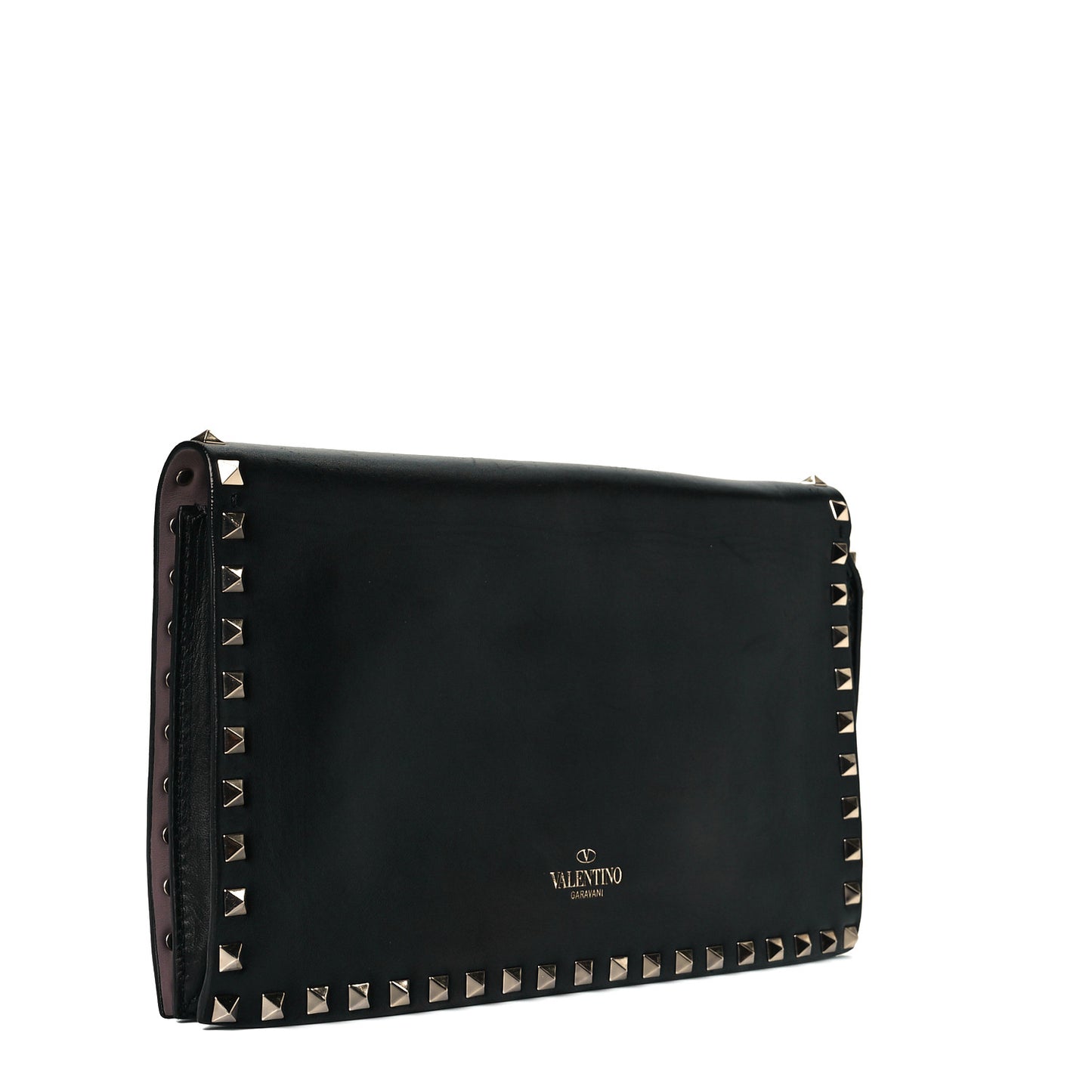 Nappa Rockstud Wristlet Clutch Black
