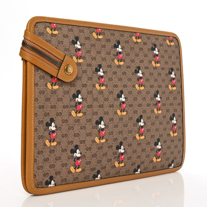 Gucci X DISNEY Mini Vintage GG Supreme Monogram Mickey Mouse Documents Holder Beige Vintage Sun Oil 3 of 6