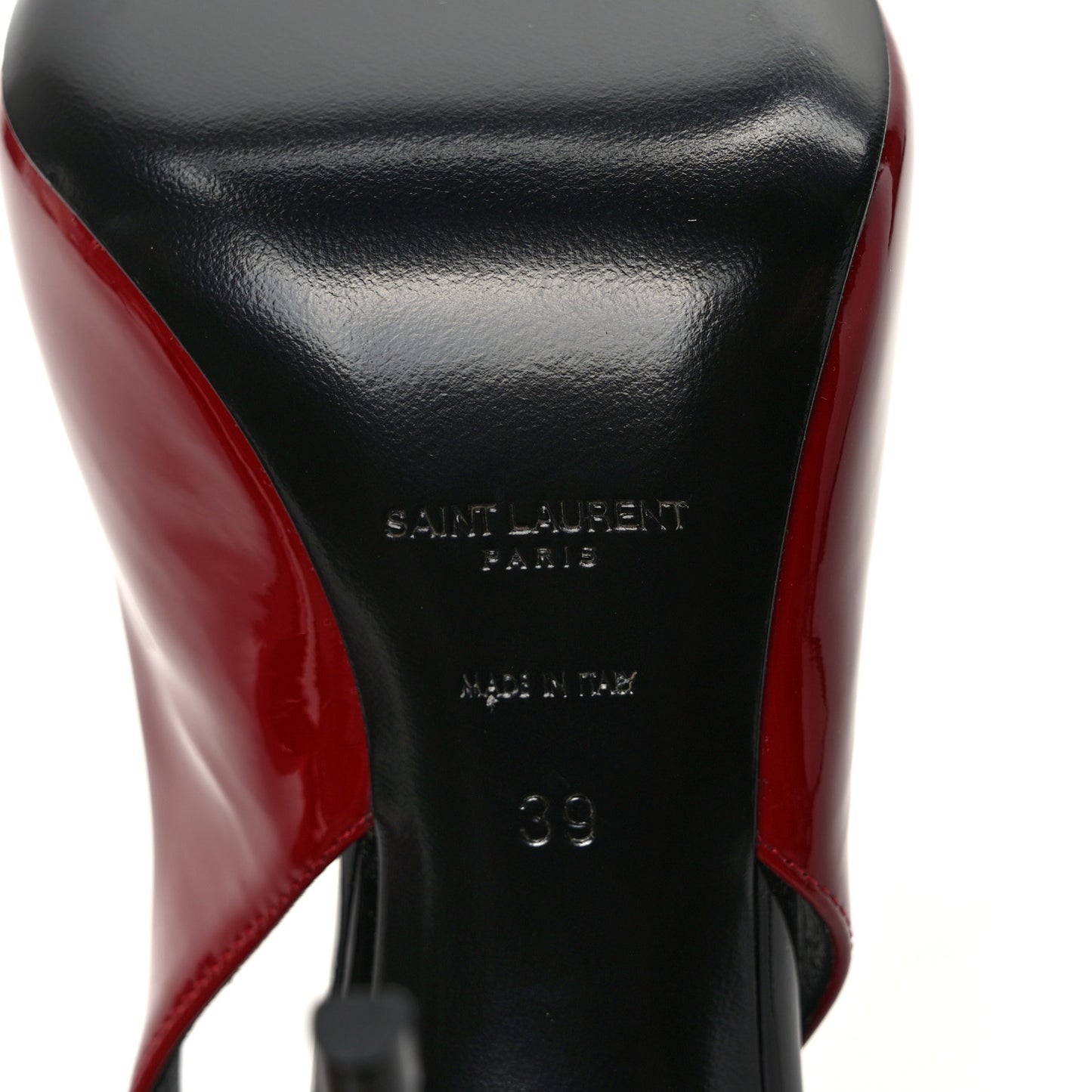 Patent Calfskin Zoe 105 Slingback Pump 39 Red