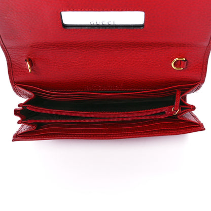 Gucci Dollar Calfskin Petite GG Marmont Wallet Chain Bag Hibiscus Red 5 of 11