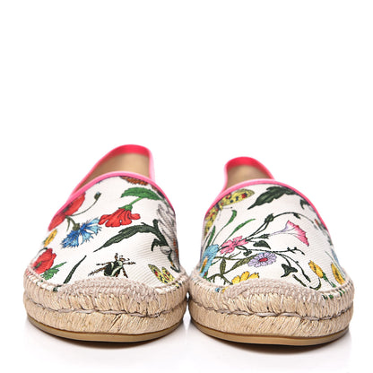 Gucci Canvas Flora Print Espadrilles 39 White Multicolor Fuxia 2 of 9