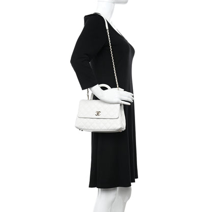 Chanel Caviar Quilted Mini Coco Handle Flap White 2 of 13